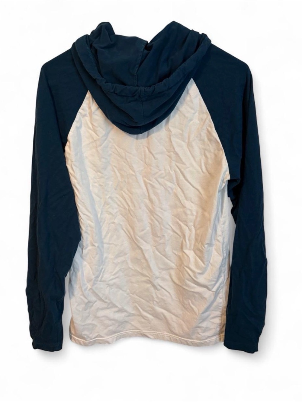 Armada Long-Sleeve Raglan Hoodie Tee in Navy and White with Red Logo - Picture 5 of 6